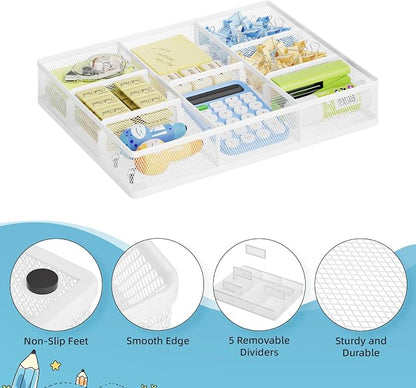 Marbrasse Desk Drawer Organizer, Metal Mesh Drawer Organizer Tray - Image 5