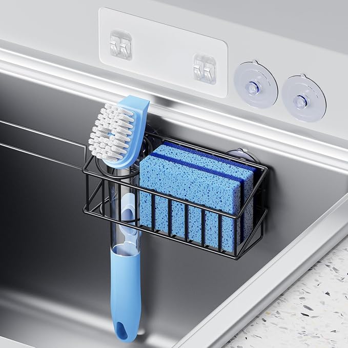 Kitchen Sink Organizer, Strong Adhesive Mount Detachable Sponge Holder by DYFVPOUKITCHENLIFE