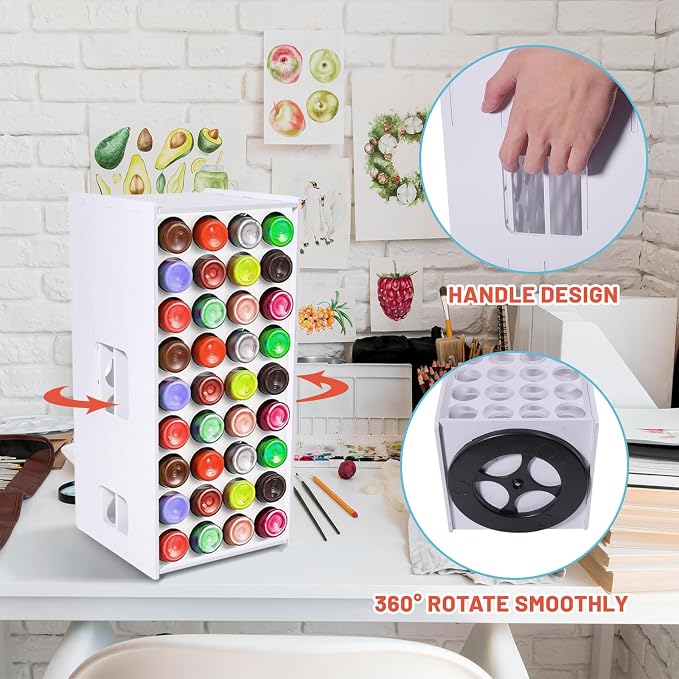 GLOBLELAND 72 Holes 360° Spining Craft Paint Organizer - Image 6