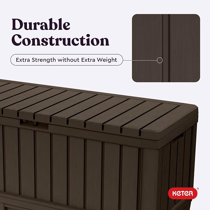 Keter Kentwood 92 Gallon Resin Deck Box-Organization and Storage - Image 8