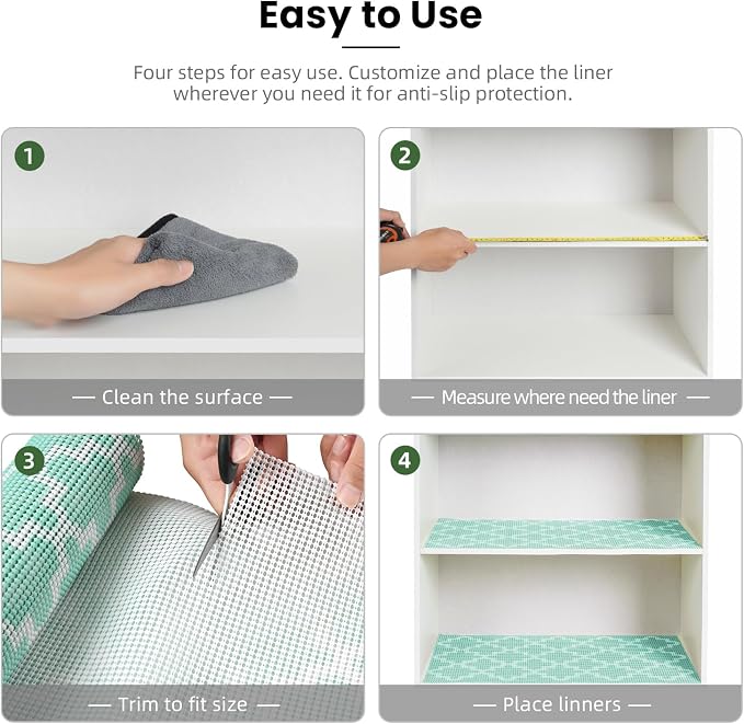 BAGAIL Drawer and Shelf Liner, 17.5 in X 20 Ft Non-Adhesive Shelf Liners - Image 6
