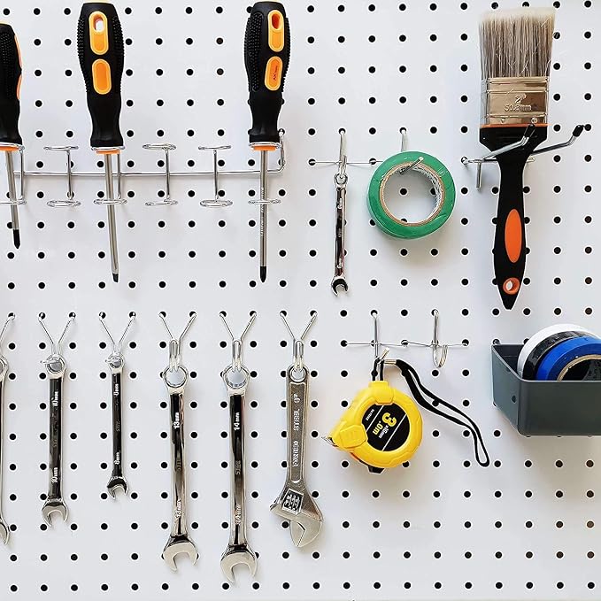 114-Piece Heavy Duty Metal Pegboard Hooks & Organizer Kit - Image 6