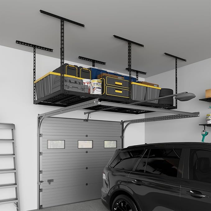 3X6FT Overhead Garage Storage Rack, Heavy Duty Metal Overhead Storage Organizer - Image 6