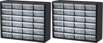 Akro-Mils 24-Drawer Plastic Storage Cabinet | 20" W x 6" D x 16" H | Black | by Akro-Mils