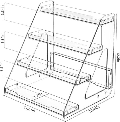 JOYZAN Clear Riser Display Stands 4 Tier Display Shelf Tiered Display Rack | - Image 2