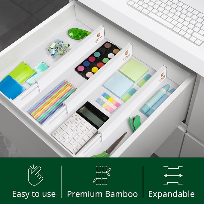 Bamboo Drawer Dividers Organizers, Adjustable Drawer Separator Splitters - Image 5
