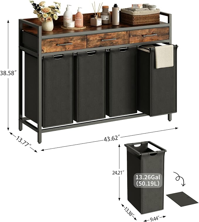 Herture Laundry Sorter 4 Section Laundry Hamper - Image 3