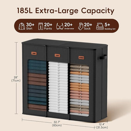 185L Laundry Hamper 3 Section, Laundry Hamper - Image 3