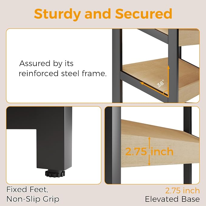 6-Tier Floor Standing Magazine Rack, Modern Literature Display Stand, Heavy - Image 5