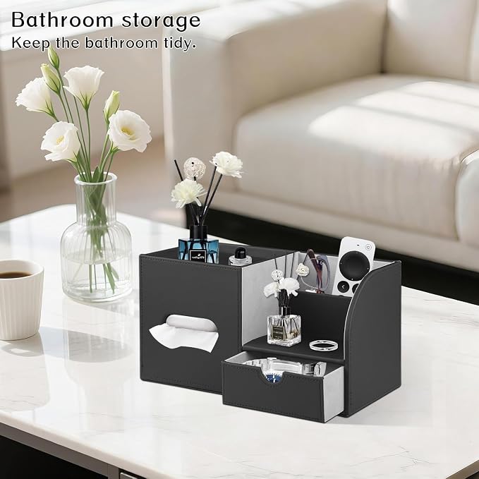 PU Leather Square Tissue Box Cover - Image 2