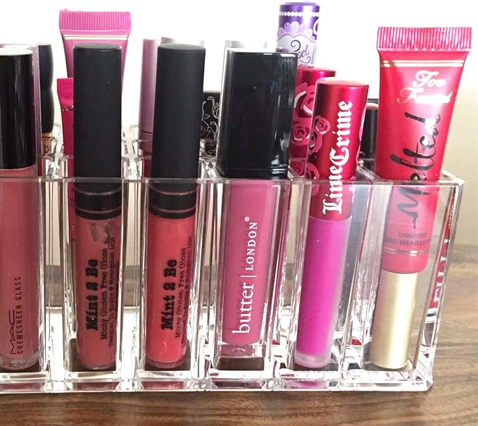 Acrylic Lip Gloss Holder Organizer, Lipstick Holder, 24 Slots Makeup Lip Gloss - Image 7