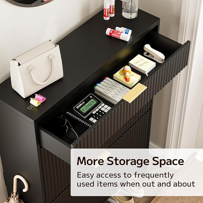Fluted Shoe Cabinet Storage - Image 4