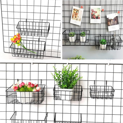 10 PCS Wire Baskets Wall Grid Panel Hanging Wire Basket Hanging Wall Baskets No - Image 6