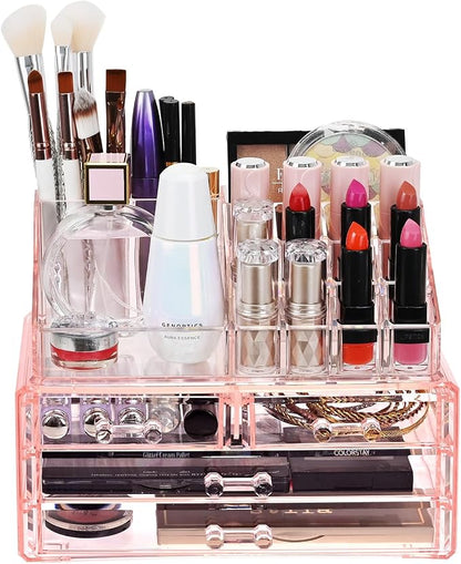 Ikee Design Pink Jewelry & Cosmetic Storage Display Boxes Two Pieces Set - Image 4