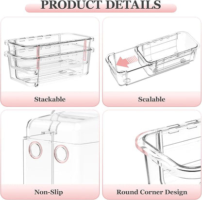 DILIBRA 12 Pcs Clear Extendable Drawer Organizer, Adjustable Drawer Storage - Image 5