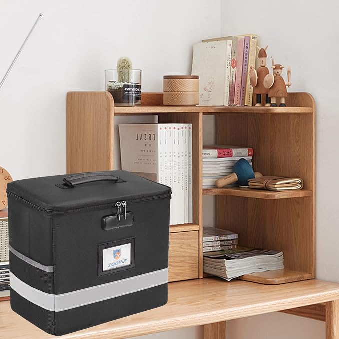 Fireproof File Box with Lock, Document Box Storage Organizer, Suitable - Image 6
