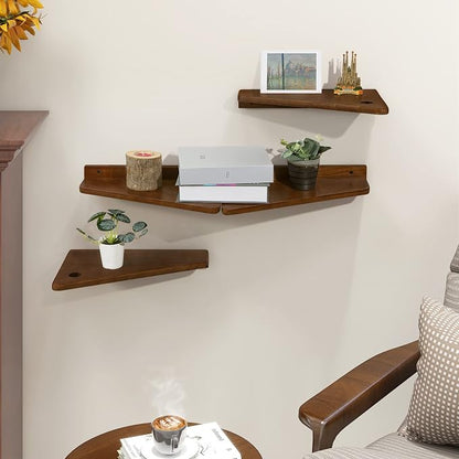 SUMGAR Floating Nightstand Wall Mounted, 13 inch Wood Floating Shelves Bedside - Image 7