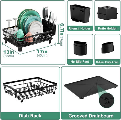 MOUKABAL Dish Drying Rack, Dish Rack, Stainless Steel Dish Racks - Image 2
