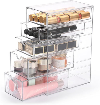 Hipiwe 5-Drawers Plastic Storage Organizer, Cosmetic Hair Tie Container - Image 8