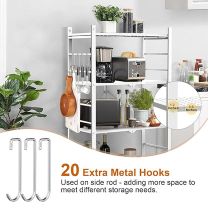 Himix Storage Shelves with 20 Hooks, 4-Tier Foldable Shelves - Image 5