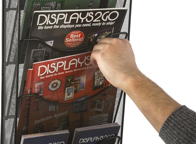 Displays2go Wall Mount Literature Rack, File Folder Organizer, 10 Dividable - Image 4