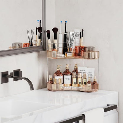 2-Tier Corner Bathroom Counter Organizer - Image 3