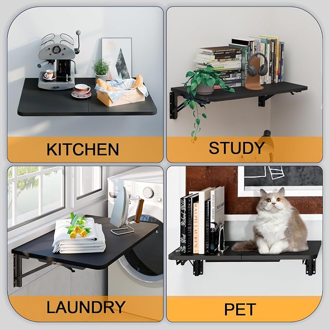 TEAMIX Wall Mounted Folding Table, Utility Room, Laundry Room - Image 6