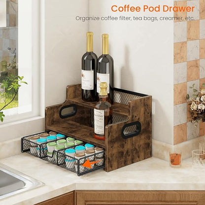 Homode Coffee Syrup Rack Organizer, 3-Tier 8 Bottles Syrup Holder Stand - Image 6