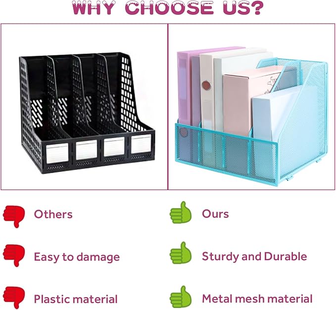 Desk Organizers, Metal Magazine File Holder - Image 4