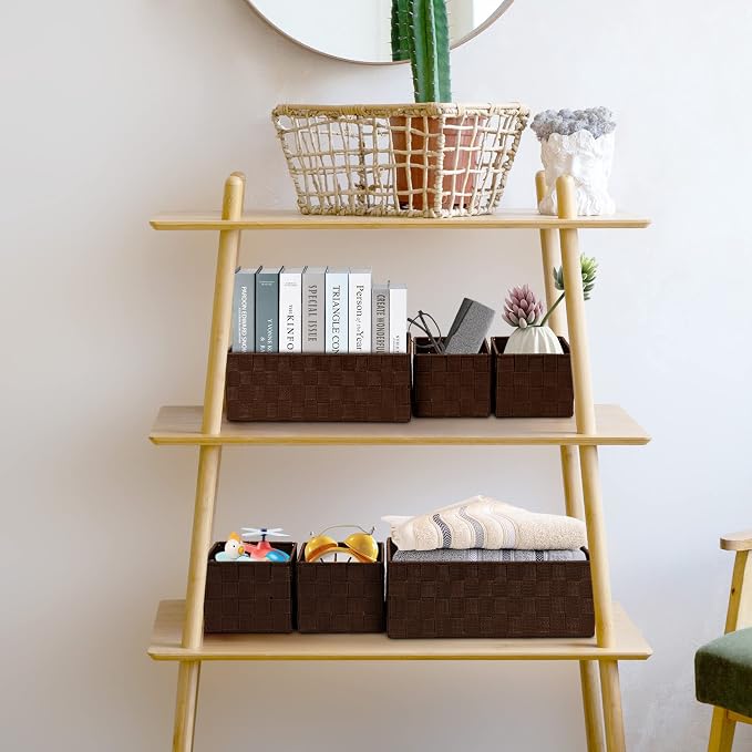 Posprica Woven Storage Baskets for Organizing 6 Pack, Large&Small Storage Cube - Image 5