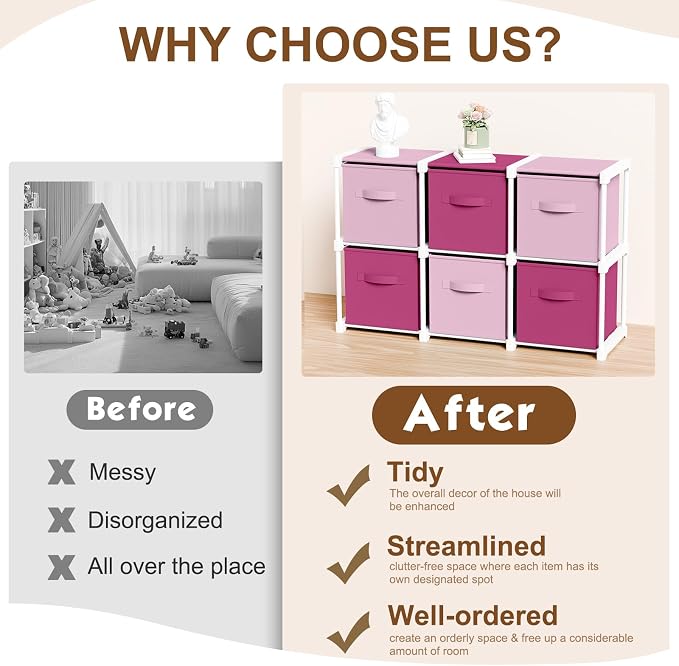 Briwooody 6 Cube Storage Organizer Bins - Image 3