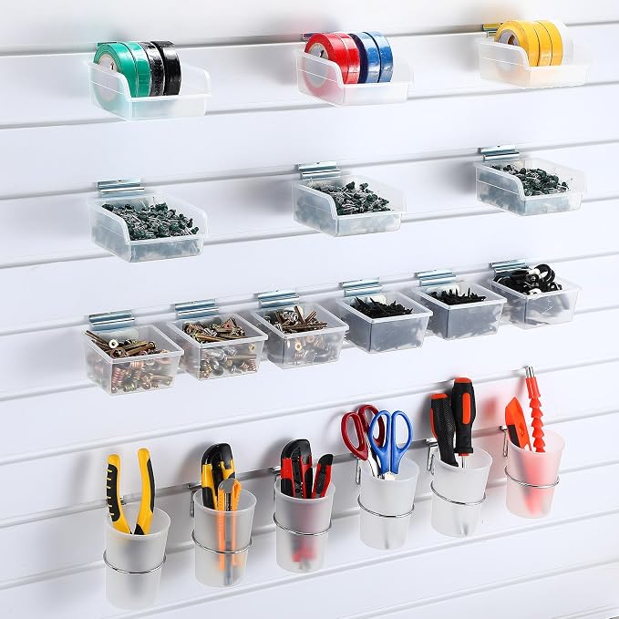 GlikCeil 18 Sets Slatwall Accessories Bins Cups by GlikCeil