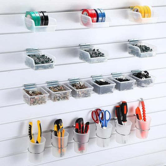 GlikCeil 18 Sets Slatwall Accessories Bins Cups by GlikCeil