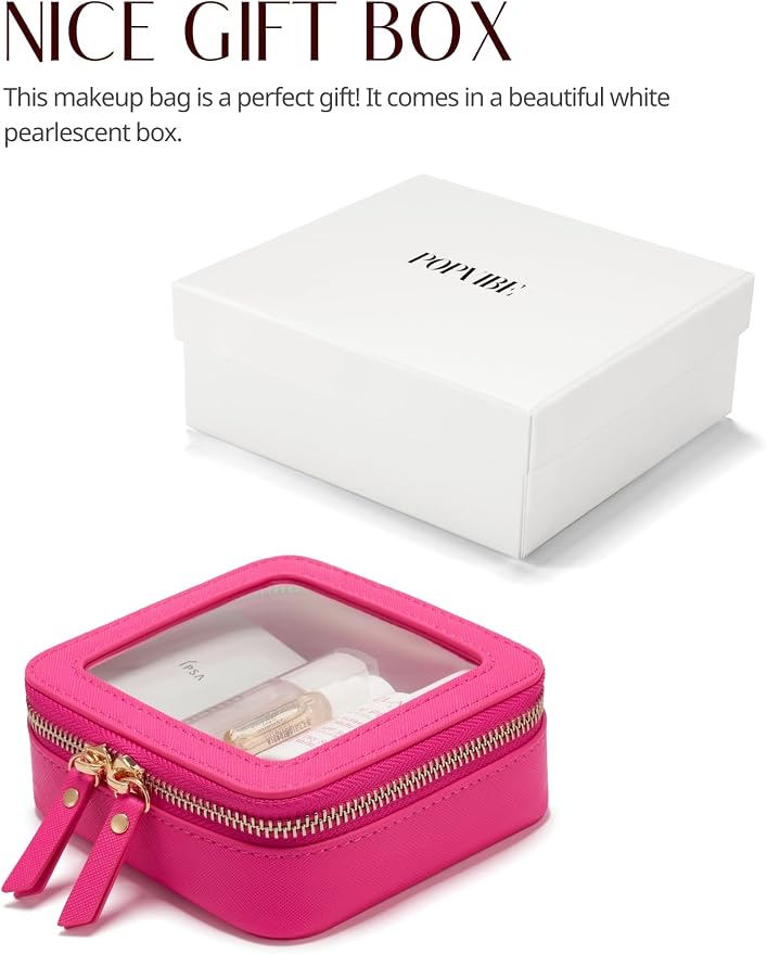 Popvibe Clear Makeup Bag Travel Cosmetic Case Transparent Toiletry Bag - Image 6