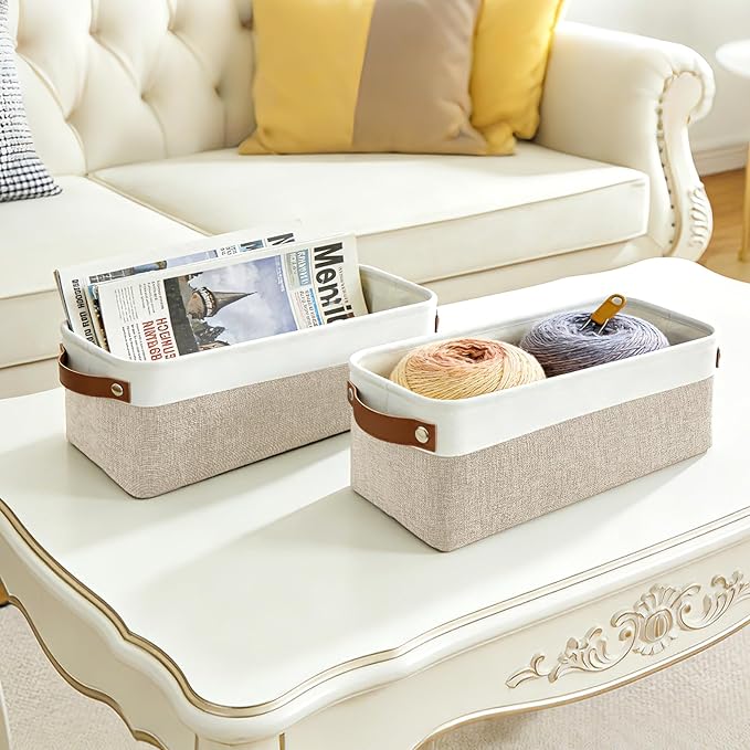 Bagnizer Small Fabric Storage Baskets, Decorative Basket - Image 7