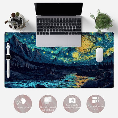 Misty Forest Desk Pad Mat Vincent Van Gogh XL Mouse Pad Gaming Playmat Large - Image 6