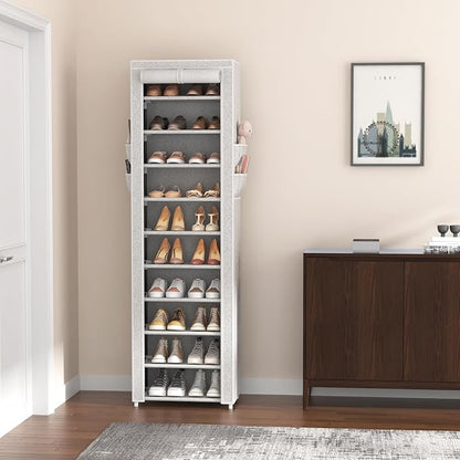 VTRIN Vertical Narrow Shoe Rack Organizer Tall Shoe Rack - Image 7