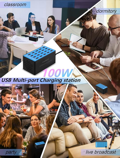 USB Charging Station, 100W 20-Port Multi Smart Safety Fast Charger Station - Image 3
