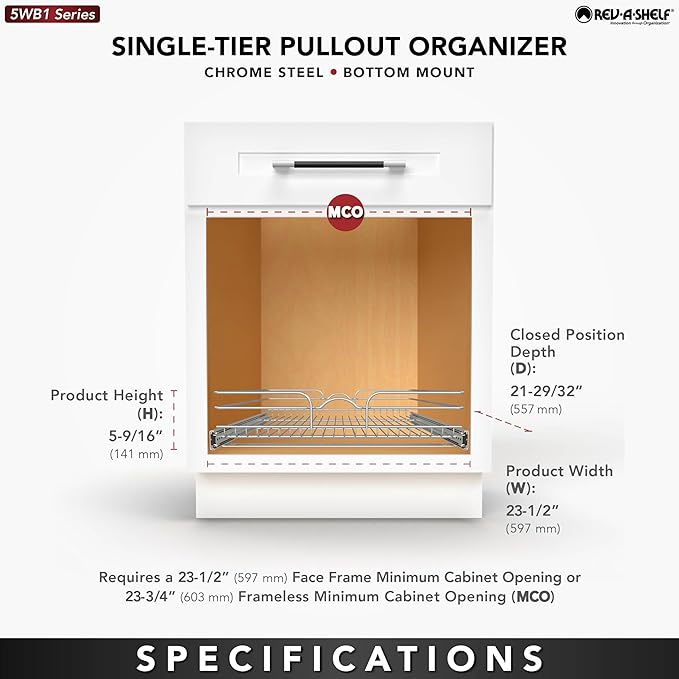 Rev-A-Shelf Kitchen Cabinet Pullout Shelf and Drawer Organizer Slide Out Pantry - Image 5