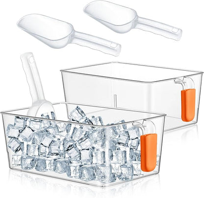 Havawish Ice Storage Bin and Flexible Scoop Set Plastic Freezer Bin by Havawish