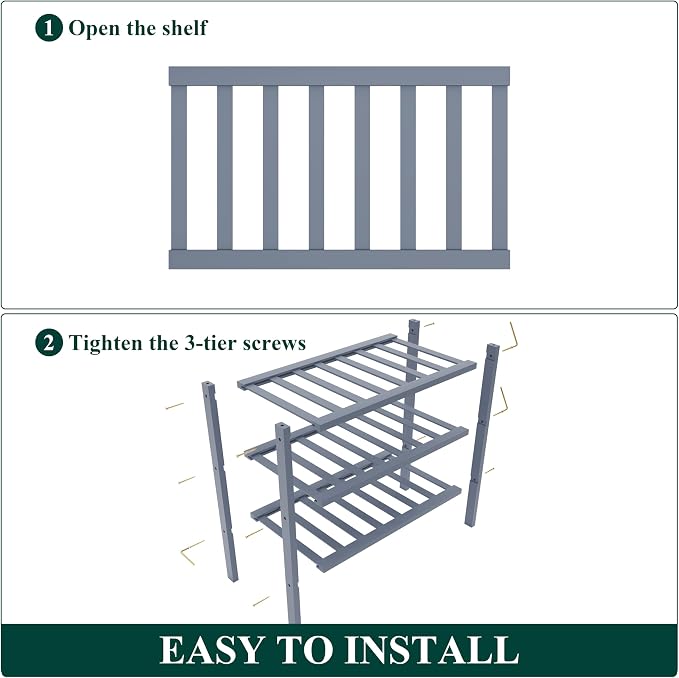 Smiry Bamboo Shoe Rack for Closet, 3 Tier Small Wooden Stackable Shoe Organizer - Image 7