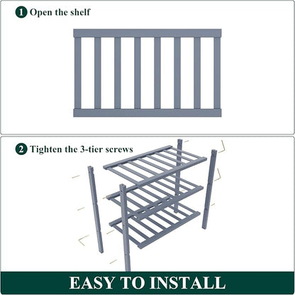 Smiry Bamboo Shoe Rack for Closet, 3 Tier Small Wooden Stackable Shoe Organizer - Image 7