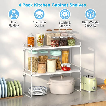 15.5 to 25.5 Inch Kitchen Cabinet Shelf Organizers, Adjustable Kitchen Counter - Image 3