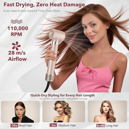 Dual Voltage StyleVibe 6-in-1 Air Styler, Hair Dryer & Blow Dryer Brush - Image 3