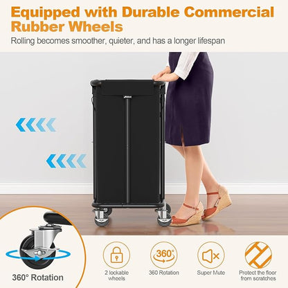 Laundry Basket with Wheels, Rolling Laundry Hamper, 30 Gal., Removable and - Image 3