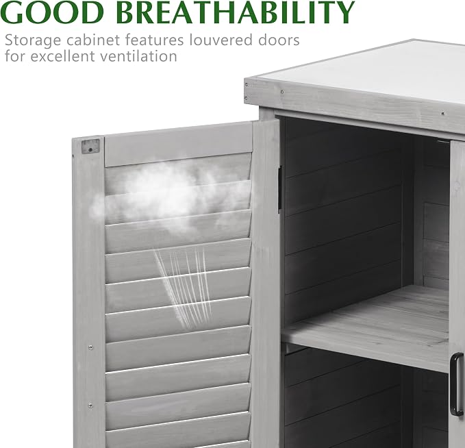 Outdoor Storage Cabinet & Potting Bench Table - Image 6