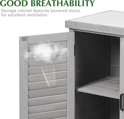 Outdoor Storage Cabinet & Potting Bench Table - Image 6