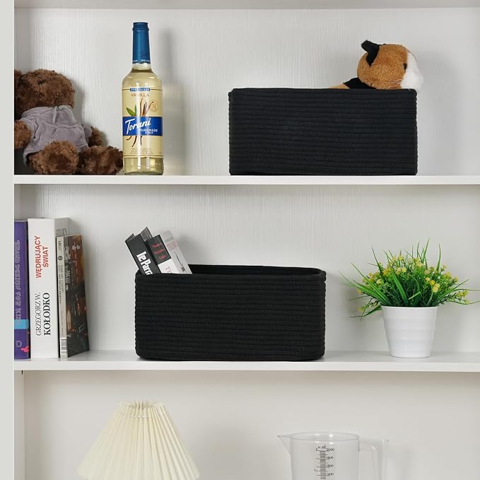 3-Pack Storage Baskets for Organizing | Woven Shelf Toy Basket | Rope Baskets - Image 4