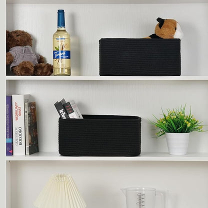 3-Pack Storage Baskets for Organizing | Woven Shelf Toy Basket | Rope Baskets - Image 4