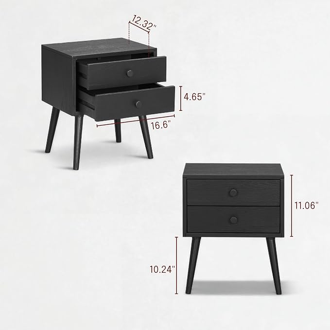 NTC Lux Nightstand with 2 Drawers, Featuring Adaptable Design, 150 lbs Load - Image 7